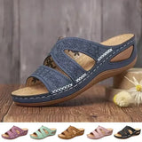 Summer 2025 women's sandals with exposed toes, retro anti slip leather casual women's fashionable versatile sandals
