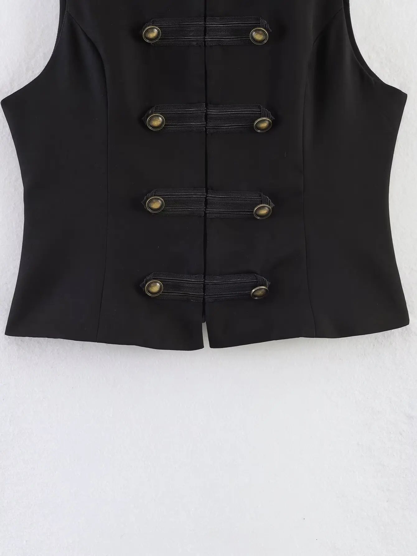 SLTNX Women's Top 2026 Spring New Black Sleeveless Rope Knot Decorative Slim Fit Top Vest Unique Fashion Cool Trendy
