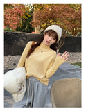 2026 Ruched Turtleneck Women Sweaters Autumn Winter Warm Pullover Slim Tops Knitted Sweater Jumper Soft Pull Female