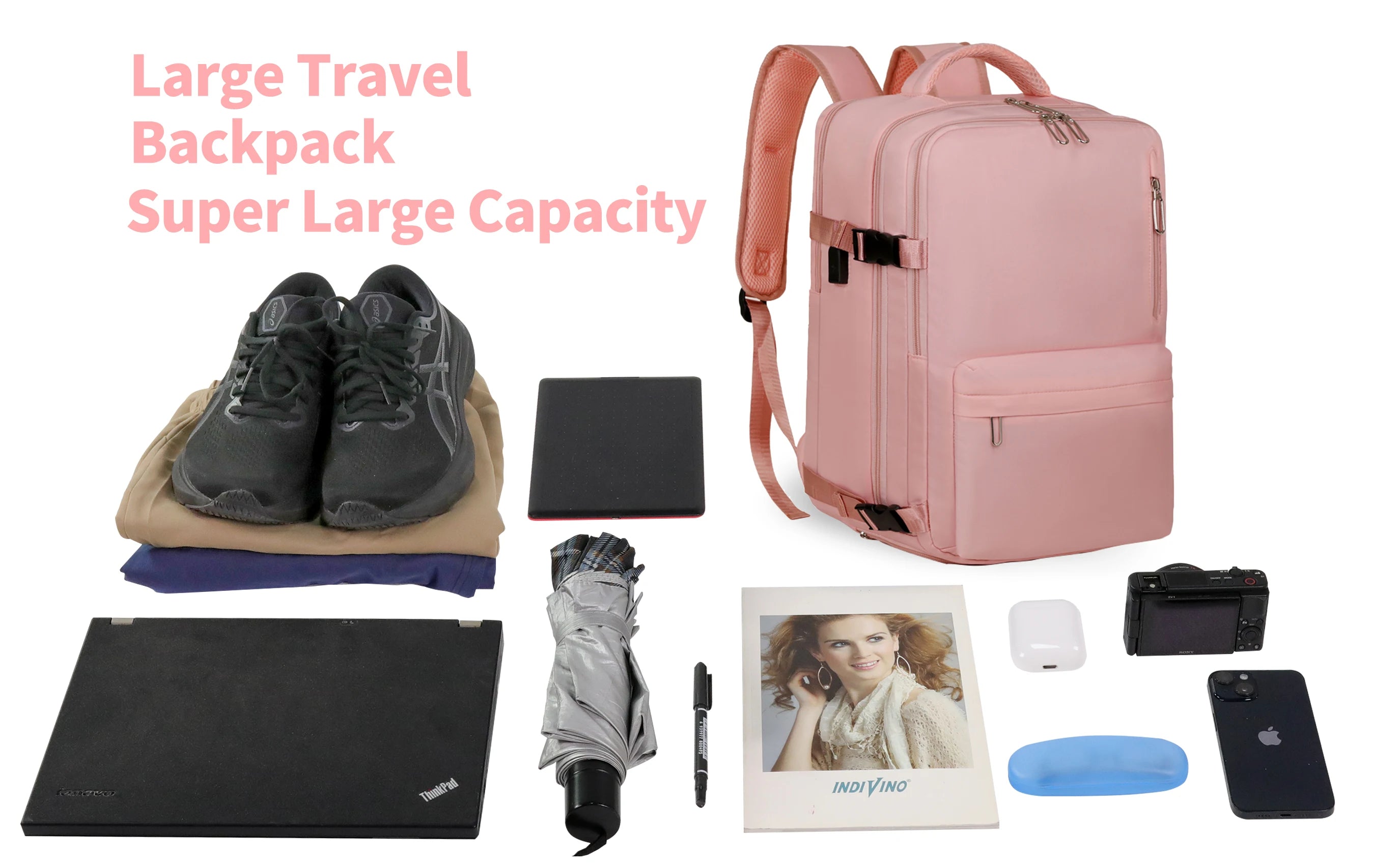 Travel Backpack For Men Women Large Capacity Carry On Traveling Laptop Bag USB Port Waterproof School Backpack