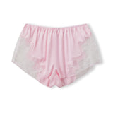 Summer Women Satin Lounge Shorts Lace Trim Elastic Shorts for Daily Casual Loose Short Pants