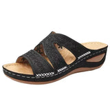 Summer 2025 women's sandals with exposed toes, retro anti slip leather casual women's fashionable versatile sandals