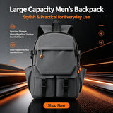 Large Capacity Men's Business Backpack, Waterproof Wear-resistant Fabric, Multi-layer Separate Storage Compartments,Breathable Pressure-reducing Shoulder Straps, Perfect for Daily Commuting and Short Business Trips, Multifunc