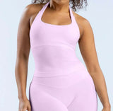 DL 0GO Longline Strappy Top Gym Sports Top Women Seamless Yoga Tank Sportswear Gym Clothing Running Workout Halter