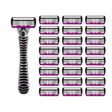 Safety Razor With 3/6/12/18/24/36Pcs 6 Layer Stainless Steel Shaving Cartridges For Men Women Hair Removal Shaving▪