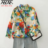 THHONE New Fashion Autumn Blouse Woman Cotton Loose Print Blusa Mujer Camisas Long Sleeve Casual Korean Elegant Women's Clothing