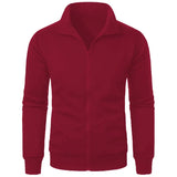 Autumn Men's Long Sleeve Zipper Jacket Coats Solid Color Warm Sweatshirts Casual Baseball Jacket Outdoor Streetwear