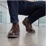 Men's Casual Leather Shoes Cap Toe Derby Lace-up Business Formal Dress Shoes Retro British Style Office Wedding Footwear