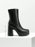 Women's Chunky Platform Ankle Boot High Block Heels Square Toe Lightweight Comfort Party Dress Booties Shoes For Women sx2308109273973634