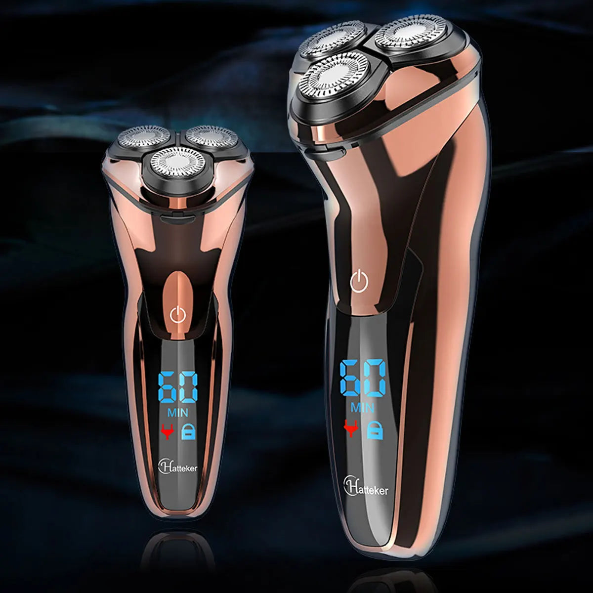 Hatteker Electric Shaver for Men Full Body Washable Rechargeable LCD Display Floating Beard Razor