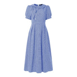 Women Summer Plaid Dress ZANZEA Elegant O Neck Short Sleeve Work Midi Sundress Woman Stylish A Line Holiday Robe Loose Dresses