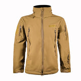 Outdoor Tactical Jacket Men's Stand-up Collar Plush Thickened Soft Shell Jacket Winter Windproof Waterproof Camouflage Coat