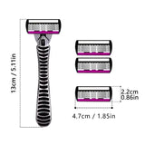 Safety Razor With 3/6/12/18/24/36Pcs 6 Layer Stainless Steel Shaving Cartridges For Men Women Hair Removal Shaving▪