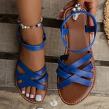 Women Sandals 2026 New Summer New Women Flat Sandals Bottom Roman Strap Sandals with Non Slip Rubber Soles Ladies Daily Sandalia