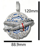 3D Hip Hop Necklace Charm Party Fine Gift Ambition Dream And Brotherhood Within Rap Lifestyle And Daily Wear Occasions Street Rap Jewelry For Men 3D Cross‑Plane Cuban Chain Accessory 18K Gold Plated Iced Out Plan Gang Penda