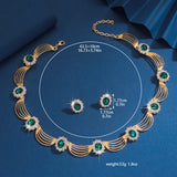 Luxury and High-End Retro Gemstone Necklace Earrings, Bride's Wedding Banquet Jewelry Set, Date, Birthday, Dinner Party