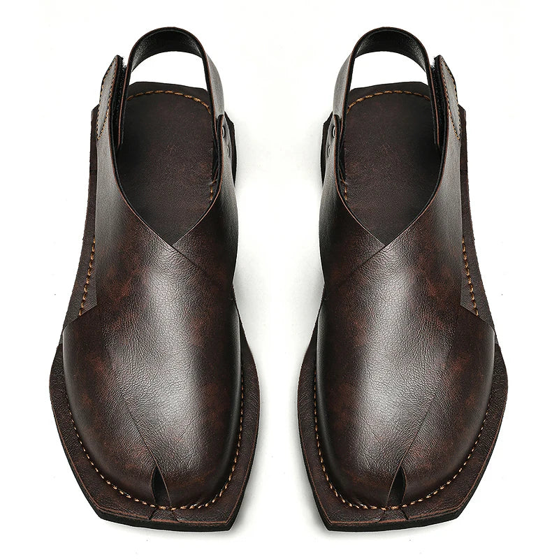 Hot-selling Summer Sandals Outdoor Leather Mens Beach Shoes Breathable Casual Man Wading Shoes Non-slip Sandalias Male Slippers
