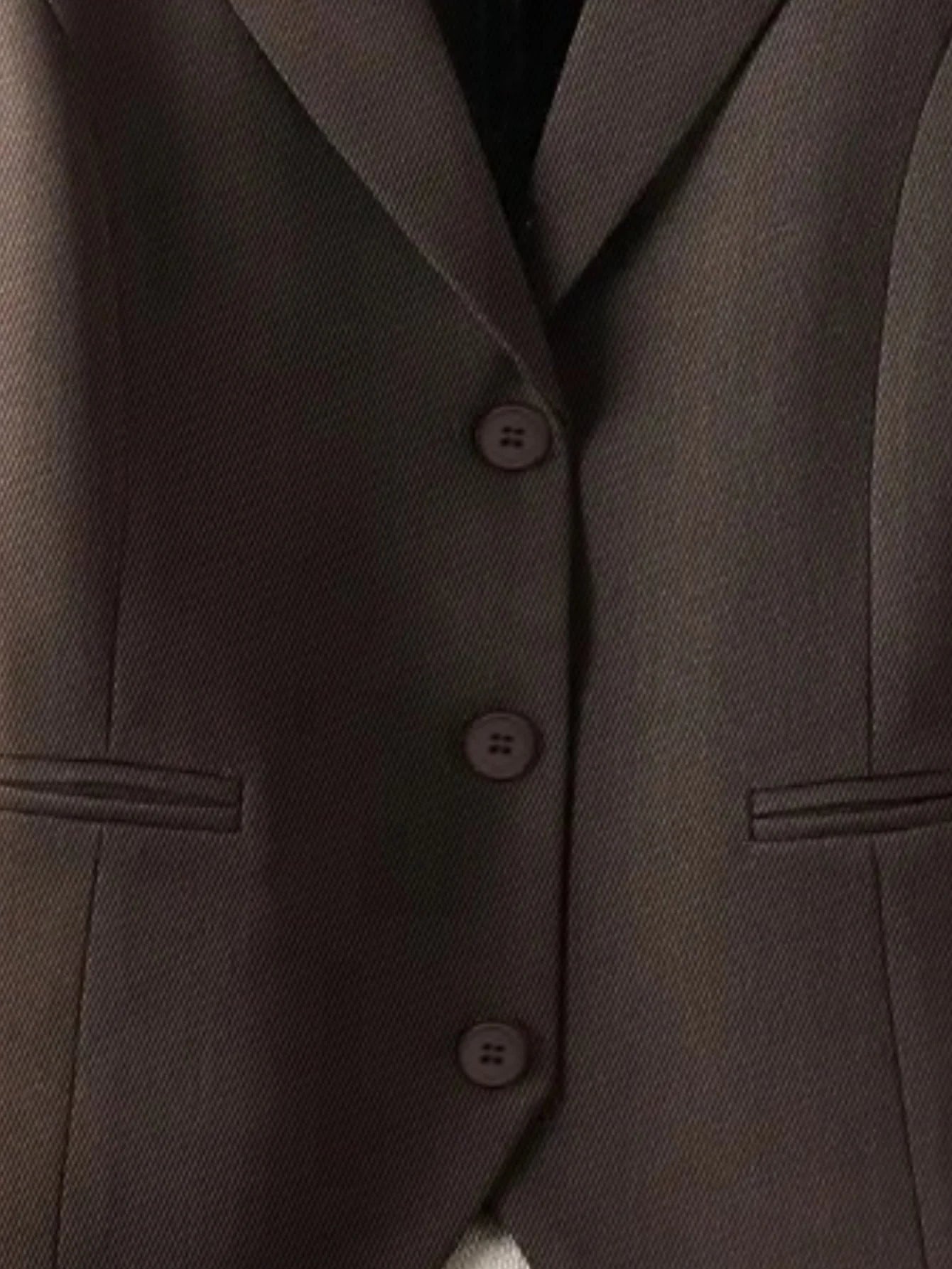 Vintage Women's Brown Custom Waistcoat Sleeveless Lapel Suit Vest Daily Commute Button Slim Design, Casual All Fold Wear