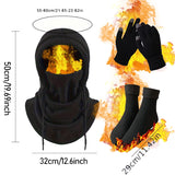 Winter Balaclava Gloves Socks 3PCS Set, Thermal Skiing Hiking Gear for Men Women, Cold Weather Face Mask Christmas Gift