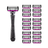 Safety Razor With 3/6/12/18/24/36Pcs 6 Layer Stainless Steel Shaving Cartridges For Men Women Hair Removal Shaving▪