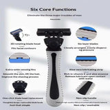 Safety Razor With 3/6/12/18/24/36Pcs 6 Layer Stainless Steel Shaving Cartridges For Men Women Hair Removal Shaving▪