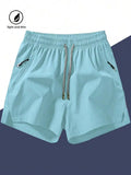 Men's Anti-Lost Drawstring Sports Shorts With Zipper Pockets