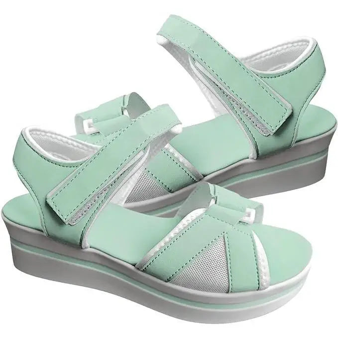 Women's Platform Wedge Sandals with Open Toe and Ankle Strap, Casual Summer Footwear