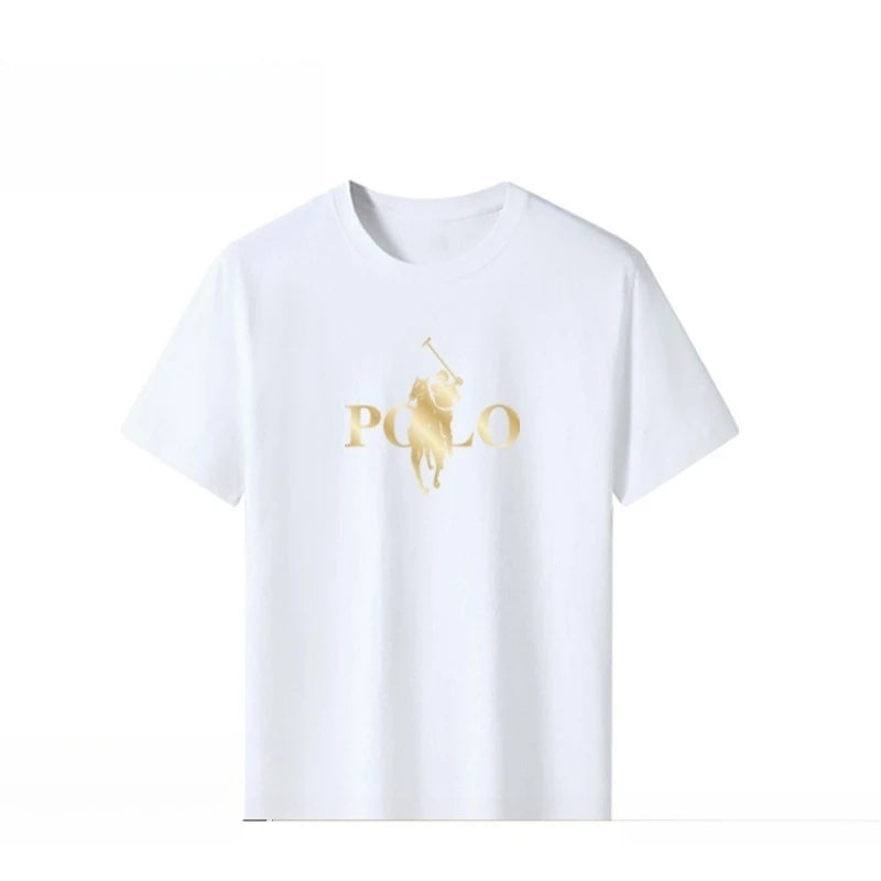 Summer Trendy Brand Men's Clothes Business Casual Short-sleeved T-shirt Slim Fit and Versatile Crew Neck Top Breathable T-shirt