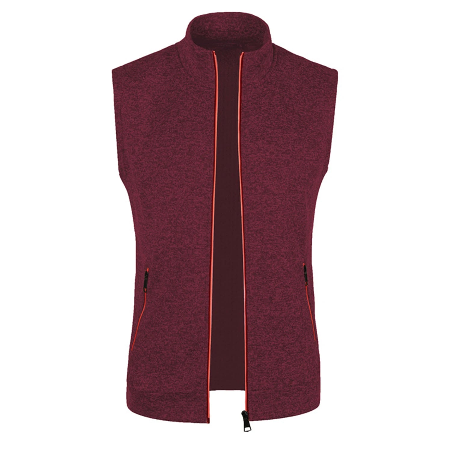 Autumn winter men's knit velvety fashion zipper top vest