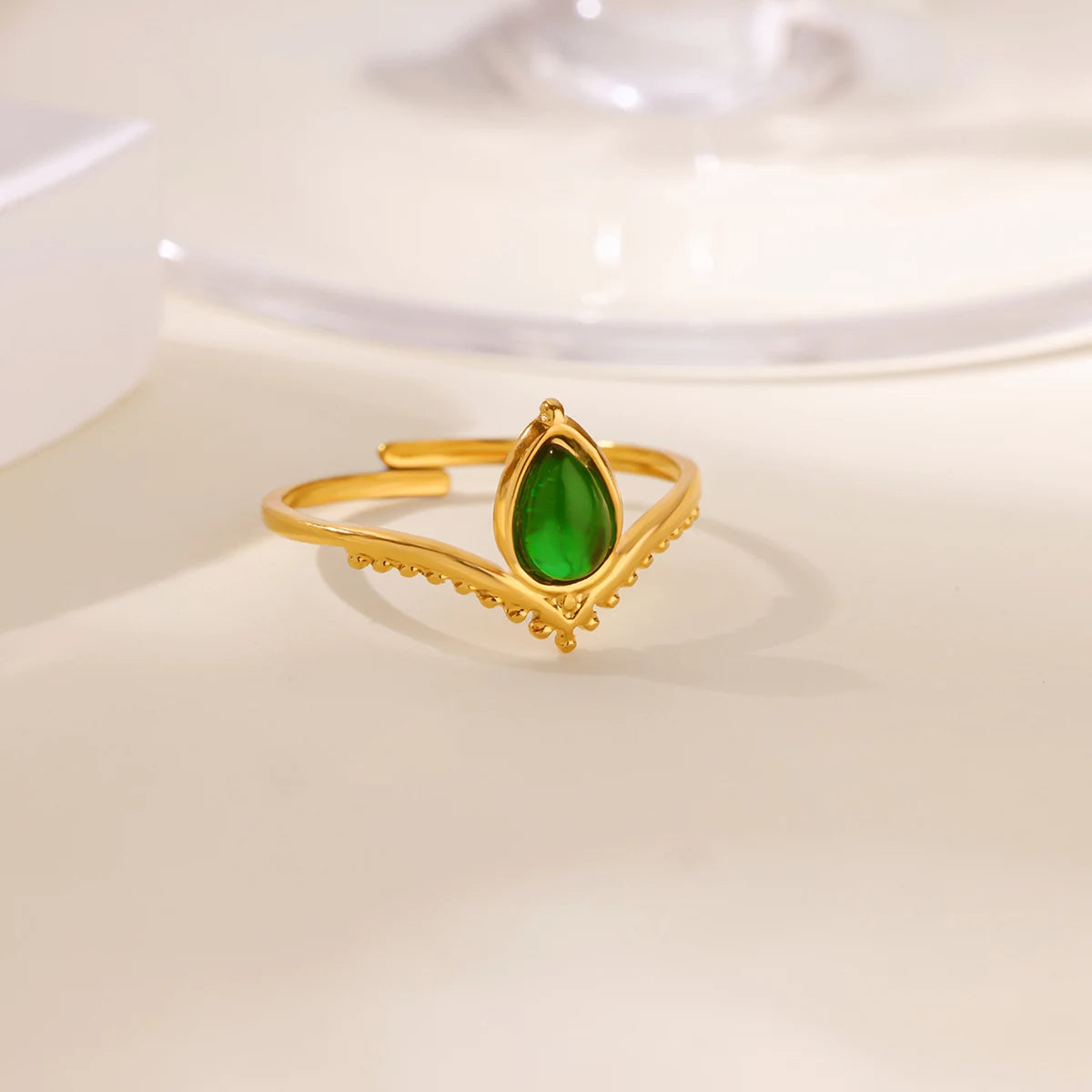Luxury Jewelry Set Opal Stone Rings for Women Gold Color Stainless Steel Ring Minimalist Aesthetic Jewelry 2026 Freeshipping