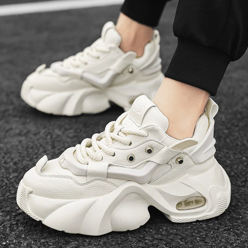 Men's Shoes Luxury Casual Breathable Sneakers for Men Comfortable Low Top Platform Boots for Men Height Increasing Sneakers