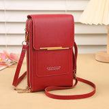 The Women Bag Touch Screen Cell Phone Purse Soft Leather Shoulder Bag Female Handbags Cheap Small Wallet Crossbody Bags