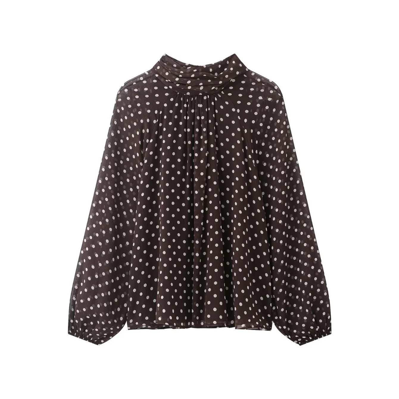 Women's Dots Printed Blouse Shirt Spring Autumn Fashion Long Sleeve Bow Lace-Up Blouse Shirt Lady Elegant High Street Blouses