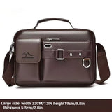 Men's Retro Messenger Bag with Waterproof Design, Large Capacity Laptop Briefcase for Office Work, Travel and School
