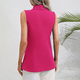 Women Fashion Solid Single Breasted Waistcoats Vest Sleeveless Jackets Female Chic Lady Tank Tops Casual Black White Pink Top