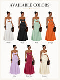 Women Strapless Twist Cutout Maxi Dress Ruched Waist Flowy A Line Long Tube Top Dress Summer Beach Vacation Casual Sundress