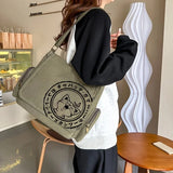 Japanese Cat Pattern Shoulder Bags Cute Vintage Crossbody Bag Adjustable Shoulder Strap Large Capacity Message Bag For Women
