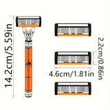 6-Layers Safety Razor Set High Quality Men Shaving Razor Sharp Stainless Steel Changeable Shaver Head Blades