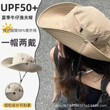 Women's Hiking Bucket Hat, Outdoor Wide brim Fishing Hat, Trekking Sun Hat, Western Big Head Circumference Cowboy Hat for Men