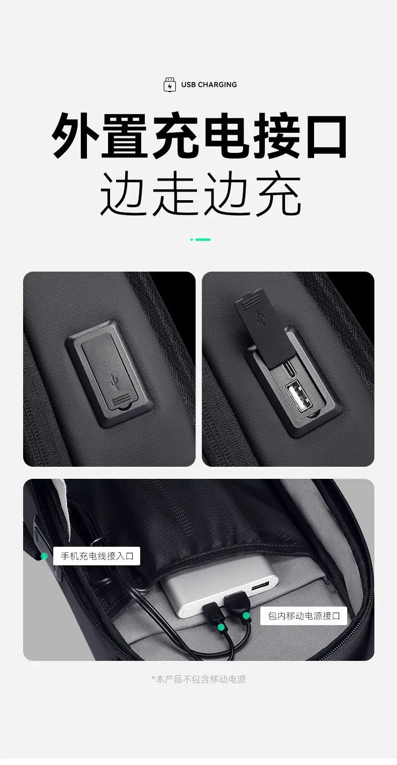 Mark Ryden Multifunction USB Crossbody Bag Shoulder Bag Man TPU Waterproof Travel Sling Messenger Pack Chest Bag for Male