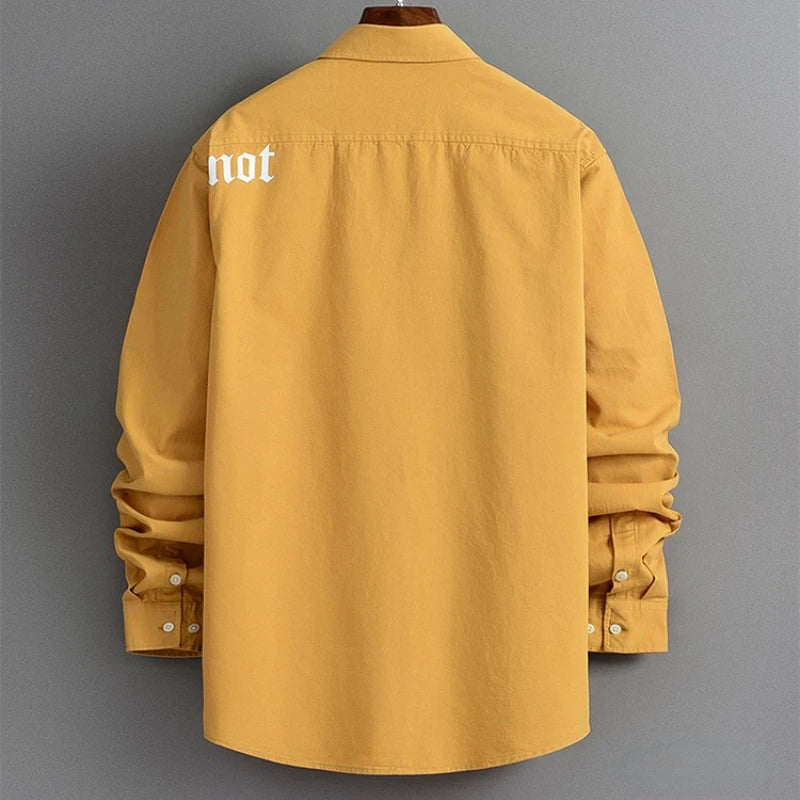 2022 Mens Harajuku Colors Oversized Shirt  100% Pure Cotton Men Korean Fashion  Long Sleeve Shirts Male Button Up Shirts Blouses