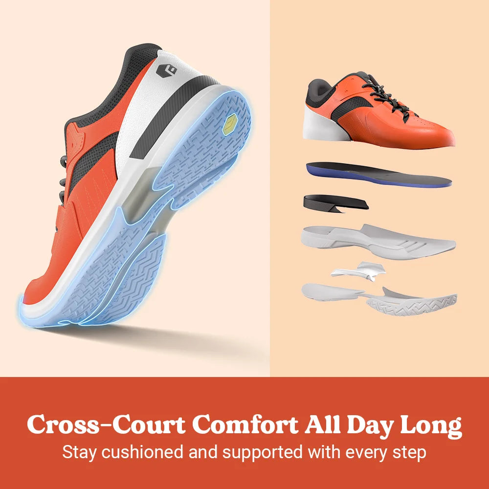 FitVille Men'S Wide Pickleball & All Court Tennis Shoes Lightweight Slip-Resistant Athletic Sneakers With Arch Support For Plantar Fasciitis Men'S Shoes Casual Sneakers Autumn Gym Clothes