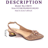 Venus Chan Royal Blue Sandals for Women 2024 Luxury Wedding Pumps Med Heels Rhinestone Design Party Shoes and Bags Set