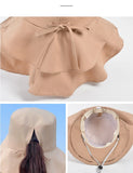 Designer Lightweight Ponytail Hole Visor Hats Summer Bucket Hats for Women Big Brim Outdoor Eye Protection Sunscreen Cap Sun Hat