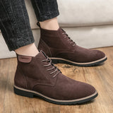 Pointed Toe Chelsea Boots Leather Men Winter Boots Winter Shoes for Men 2025 Male Boots Mens Ankle Shoes Zapatillas Male Hombre