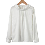 Women blusas long sleeved Slim plus size silk satin shirts office ladies work female Chiffon blouse Elegant blusa feminina