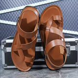 Summer Men Rome Genuine Leather Roman Sandals Gladiator 2024 Sandalias Romanas Hombre Flat Sandles Dropshipping