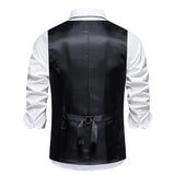 KIDWHXR Men Suit Vest Vintage Striped Single-breasted Man Waistcoats Business Casual Slim Sleeveless Male Party Dress Vests
