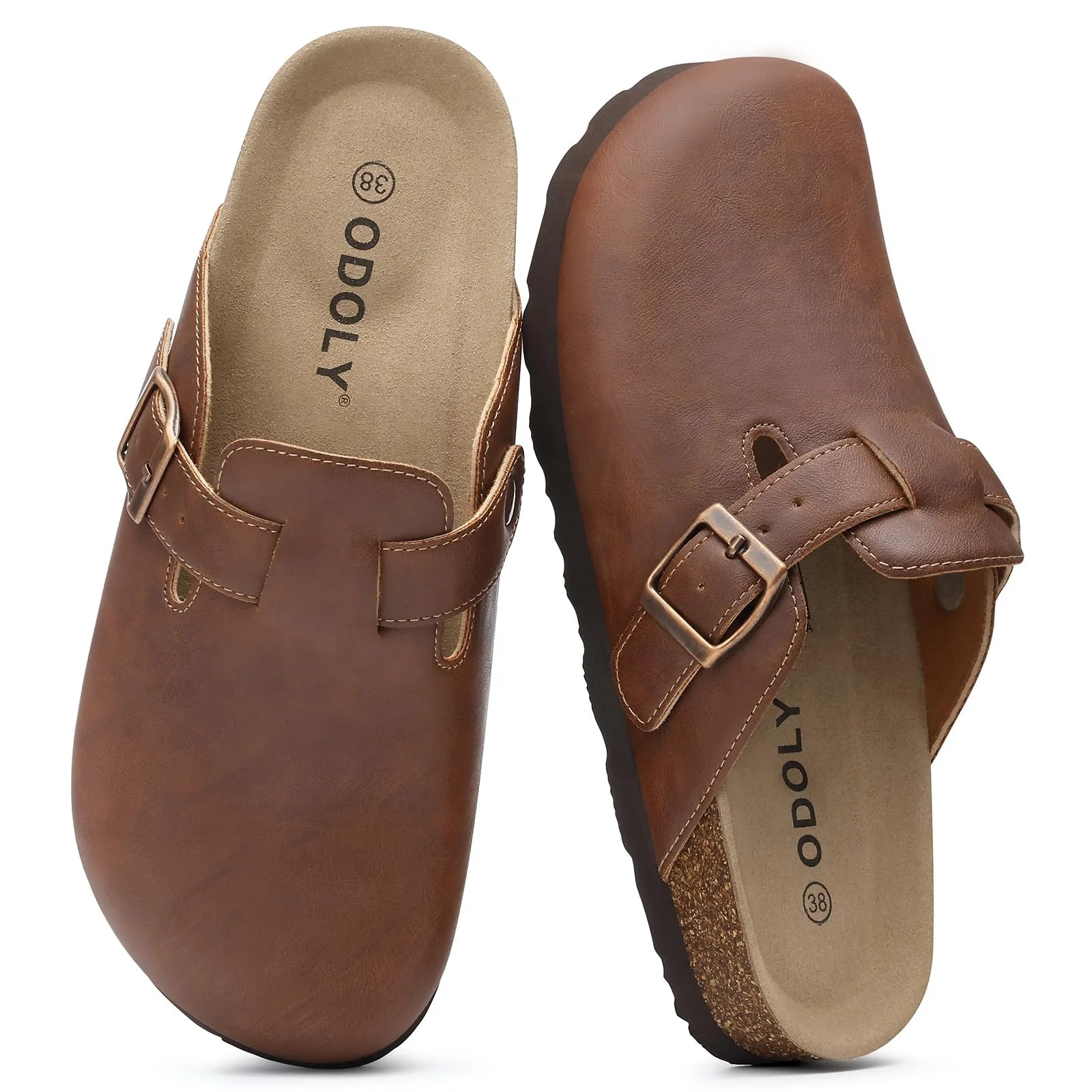Asgard Unisex Vegan Leather Clogs Fashion Non-slip Cork Footbed Mules Slippers With Arch Support Lady Cozy Casual Potato Shoes