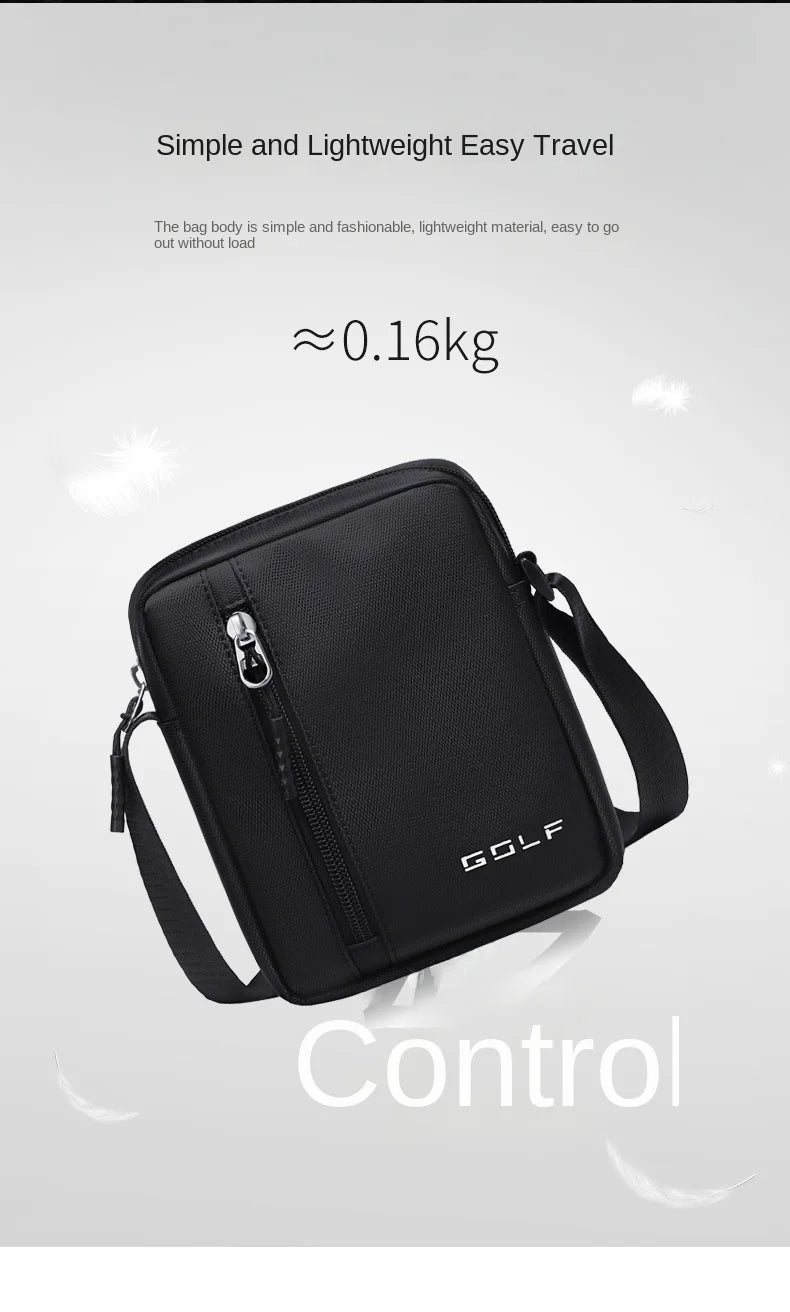 GOLF Mini Shoulder Bag Man Crossbody for Men Black Cross Bag Casual Slim Oxford Small Cell Phone Sling Messeng Bag Lightweight